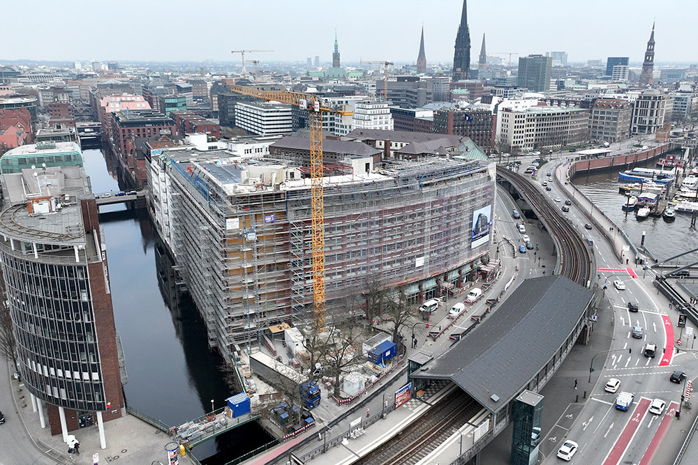Überseehaus von oben, Hamburg
